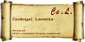 Csoknyai Levente névjegykártya