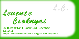 levente csoknyai business card